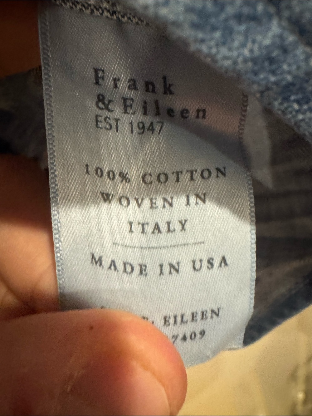 Frank & Eileen Men's Washed Blue Denim Button-Down Shirt - Picture 3 of 6